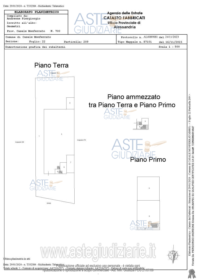 Planimetria del bene