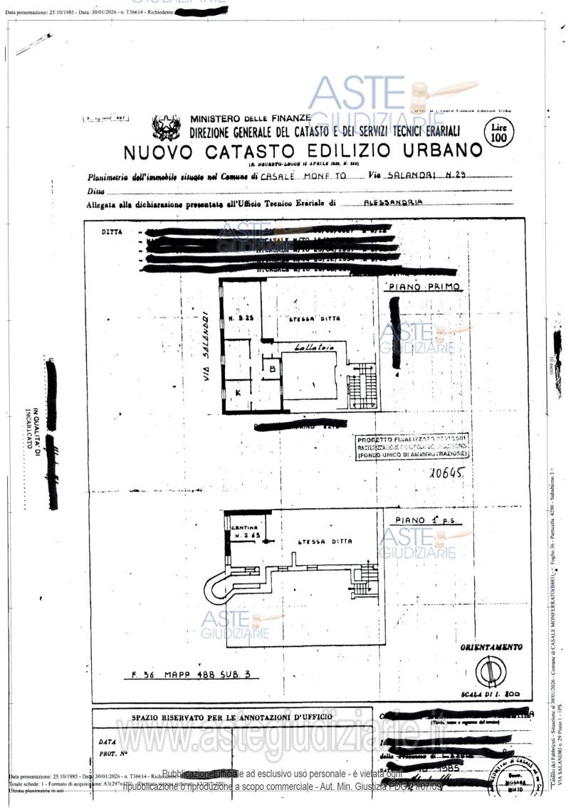 Planimetria del bene