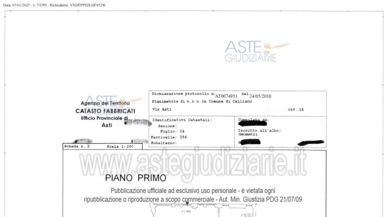 Planimetria del bene