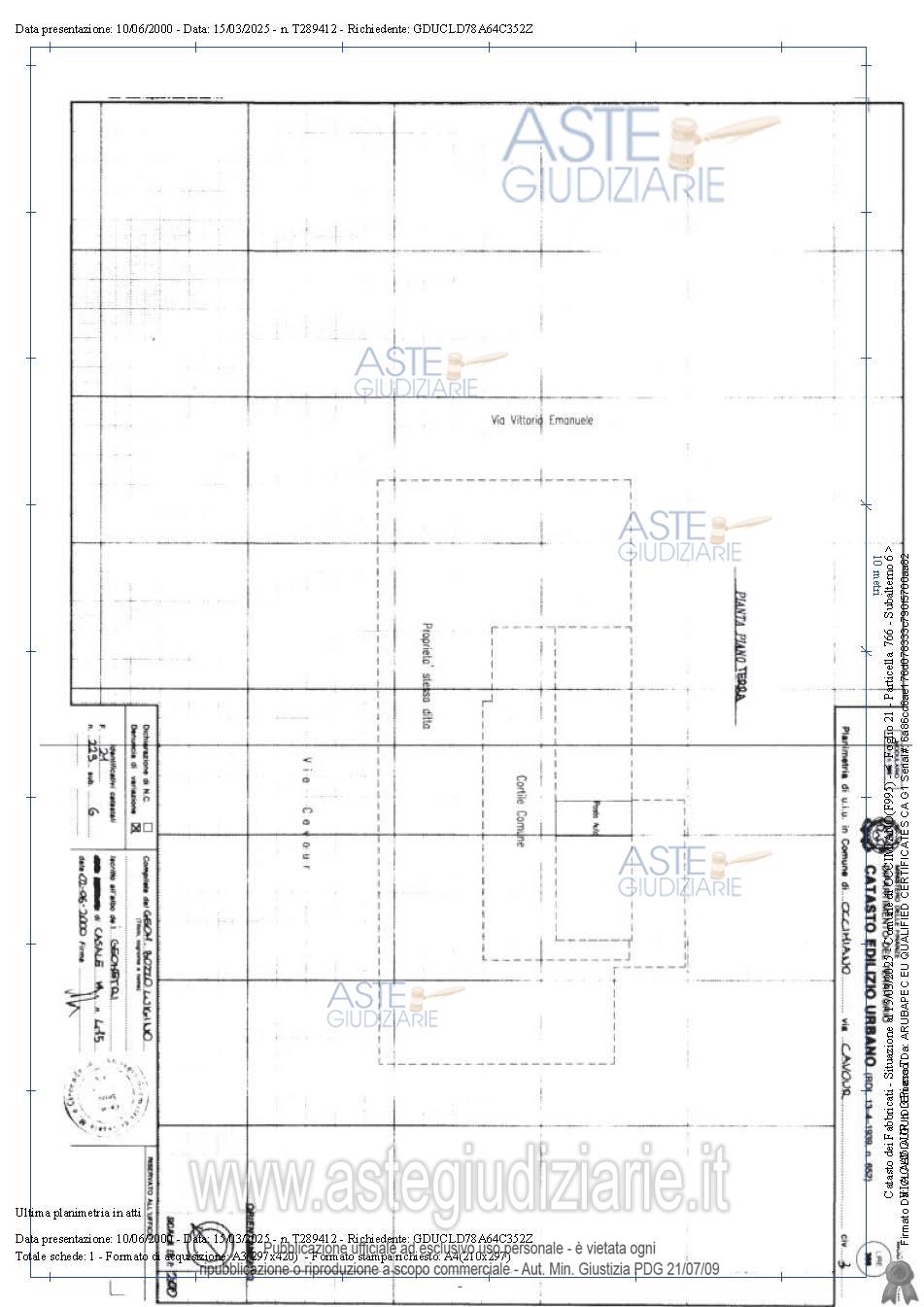 Planimetria del bene