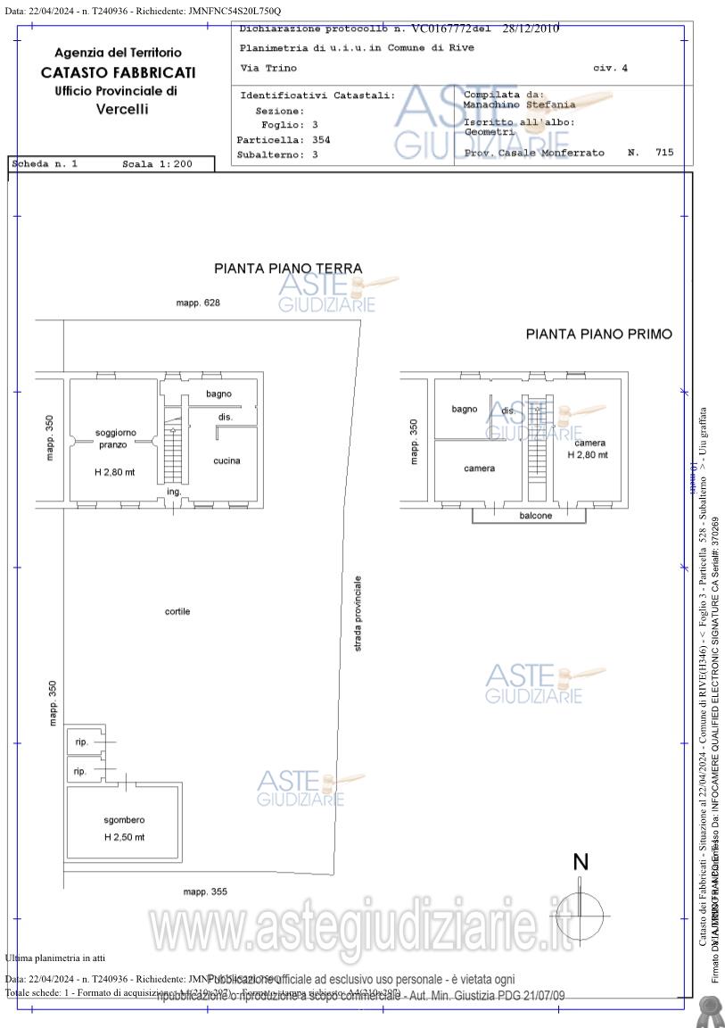 Planimetria del bene