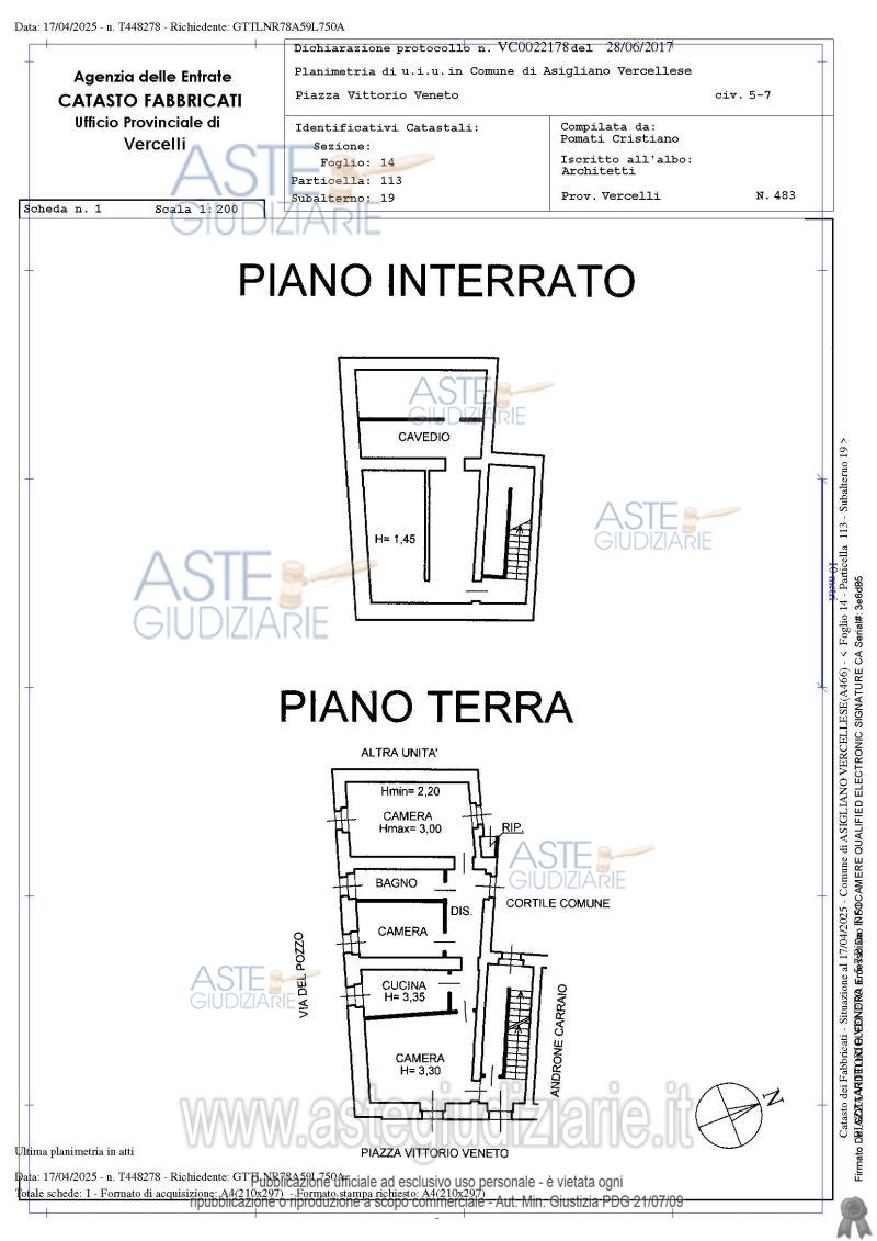 Planimetria del bene