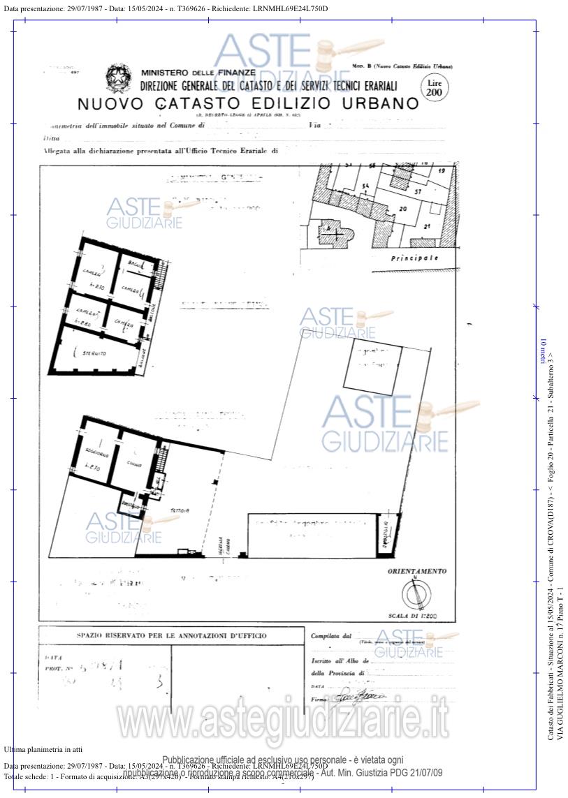 Planimetria del bene