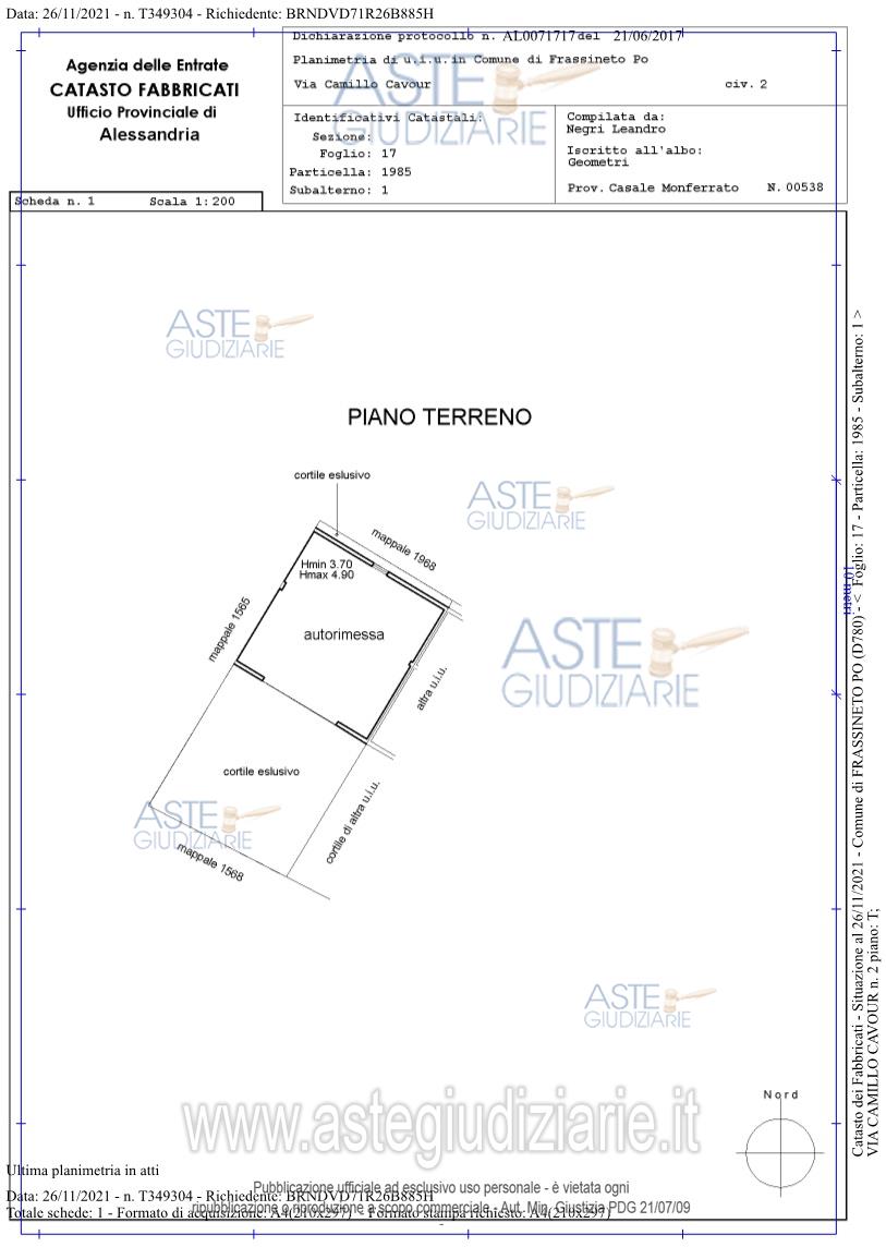 Planimetria del bene