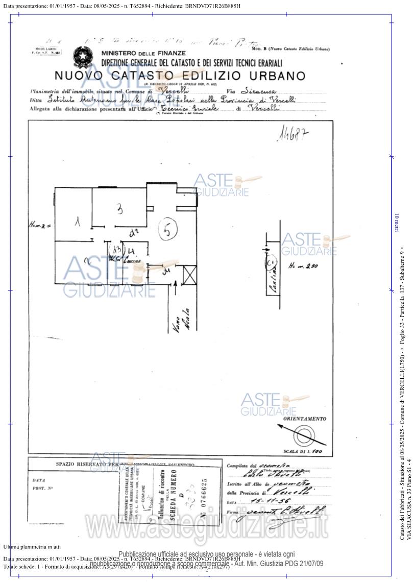 Planimetria del bene