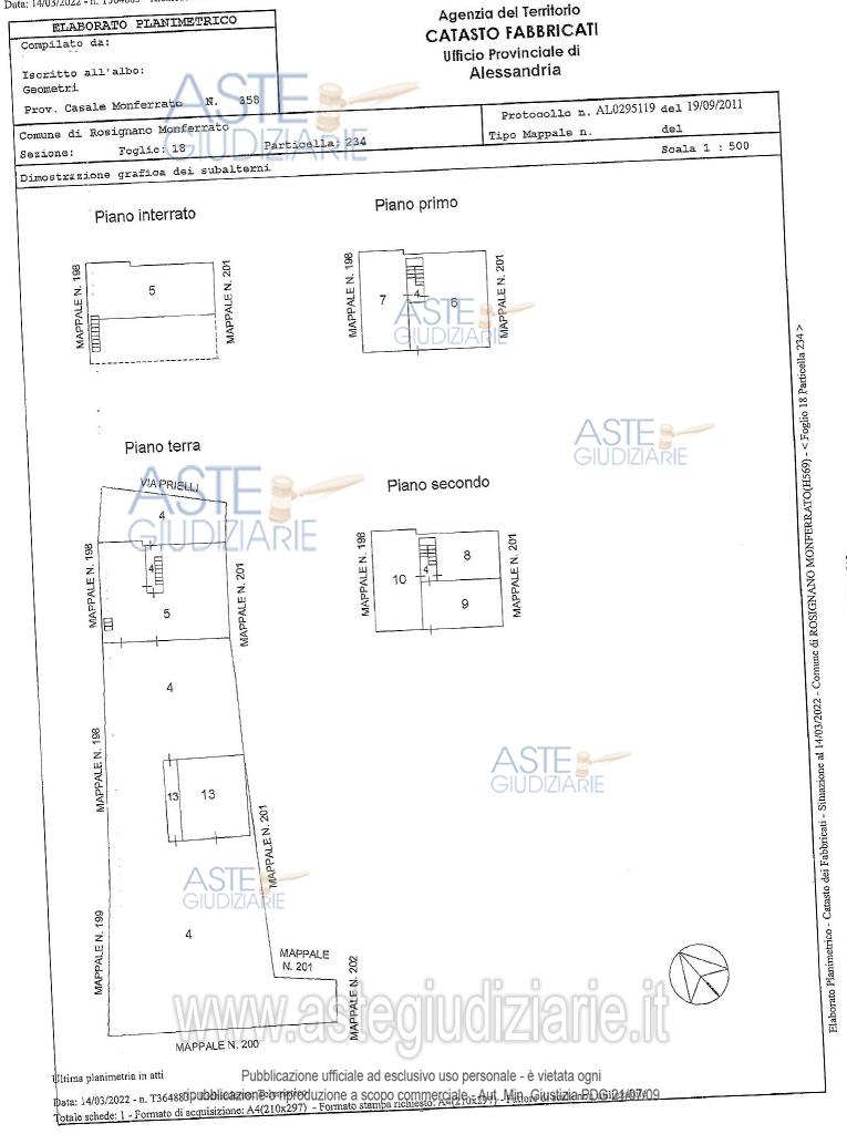 Planimetria del bene