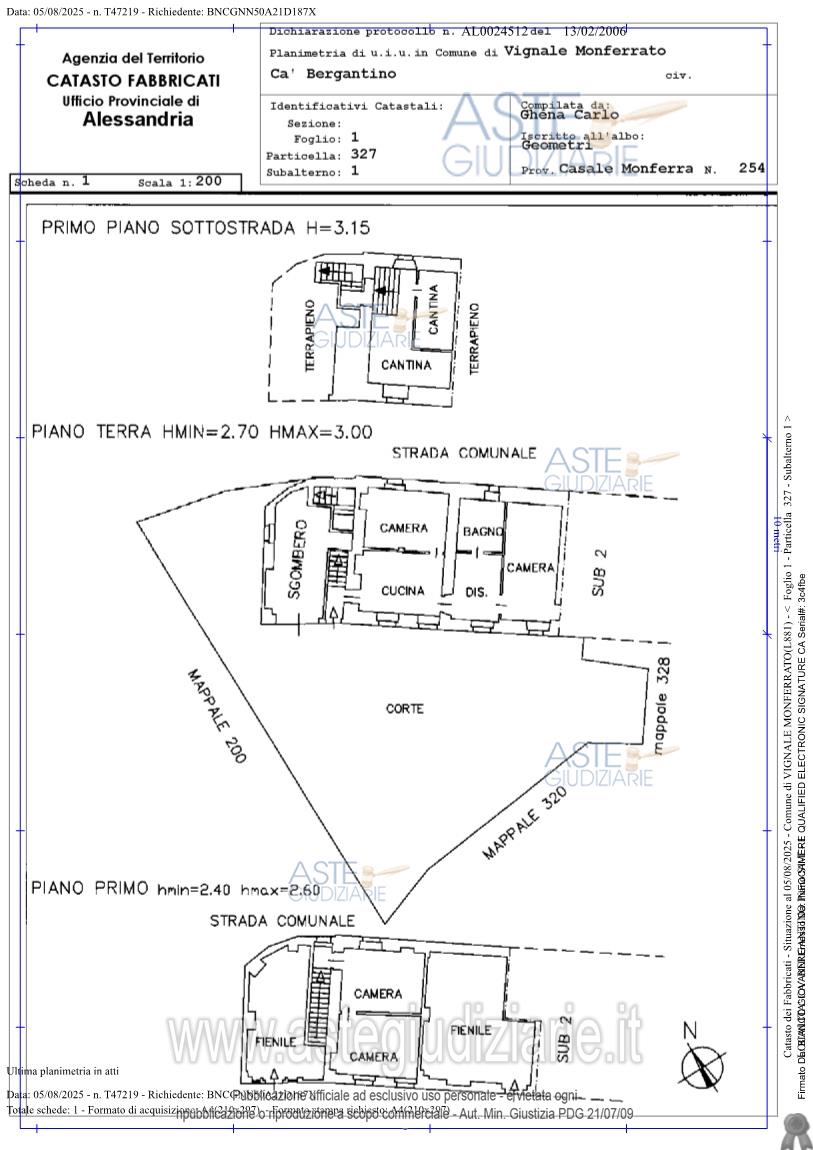 Planimetria del bene