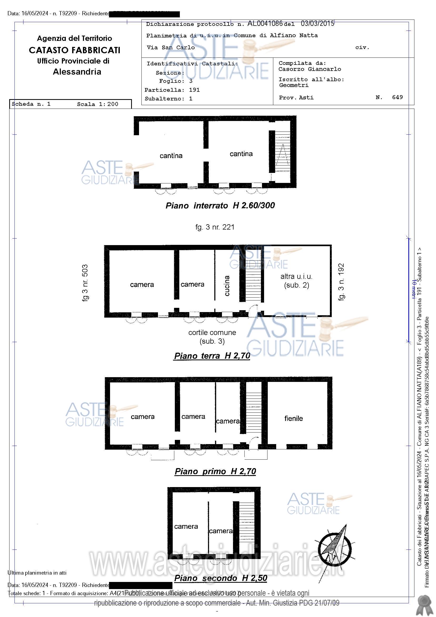 Planimetria del bene