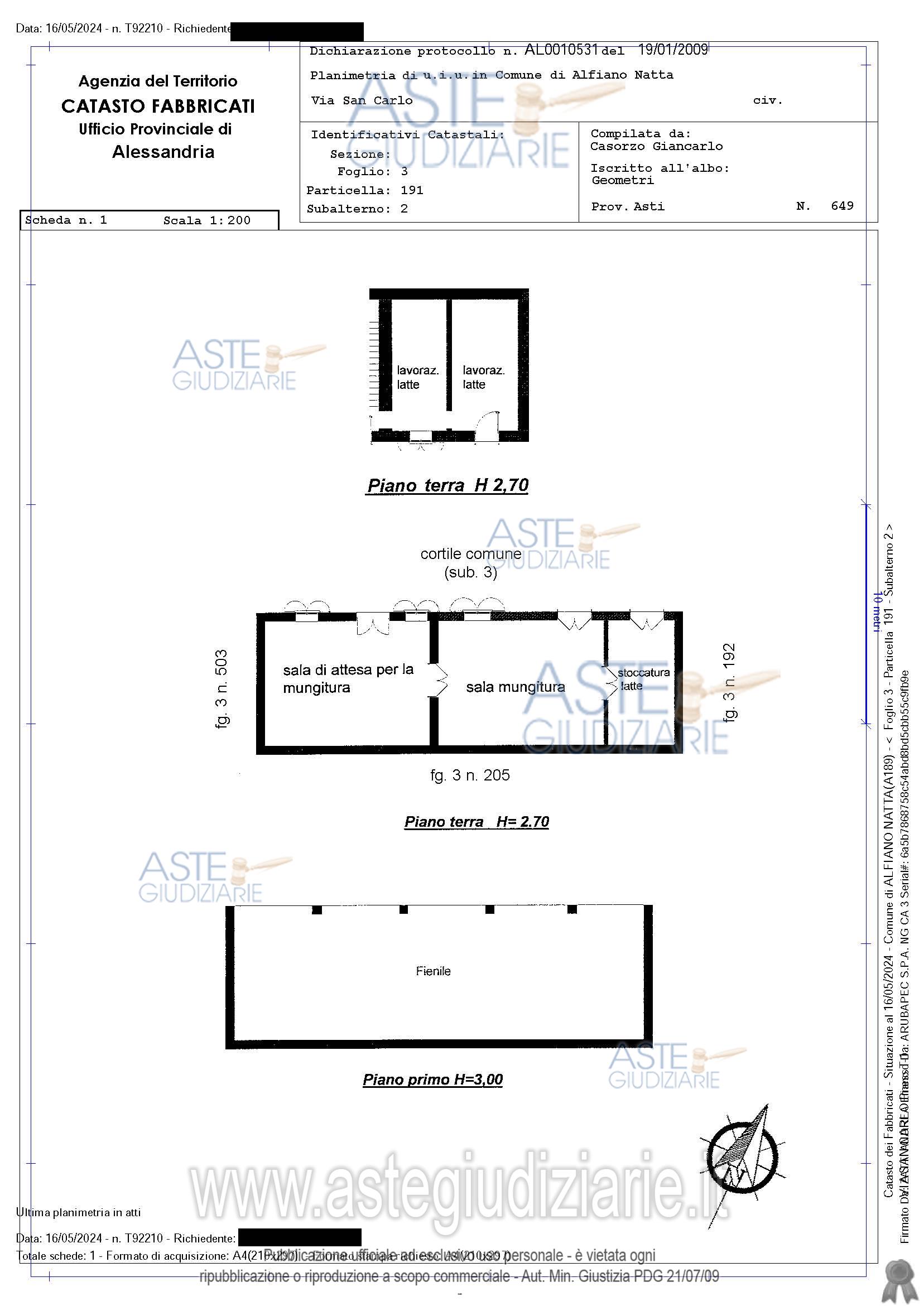 Planimetria del bene