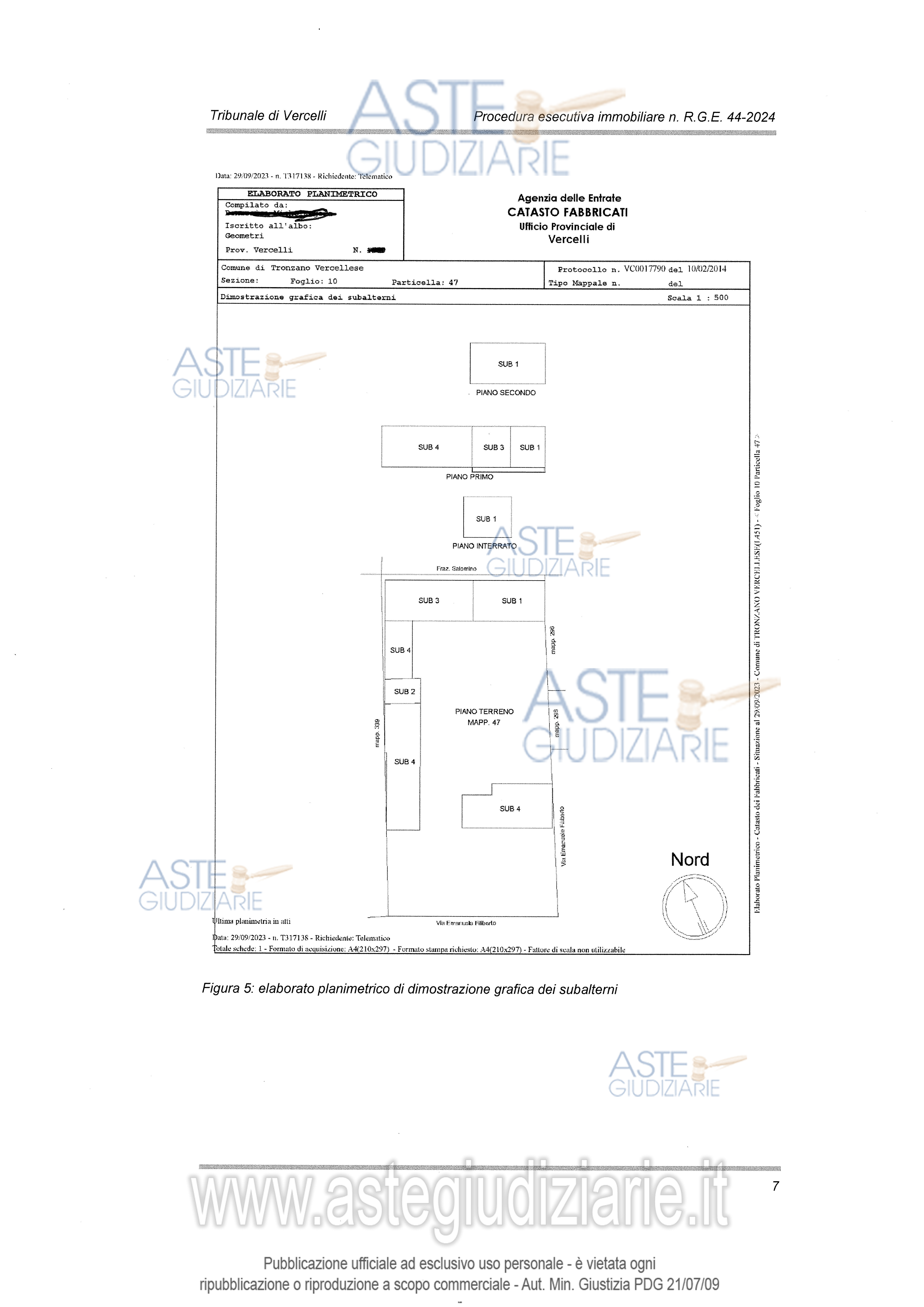 Planimetria del bene