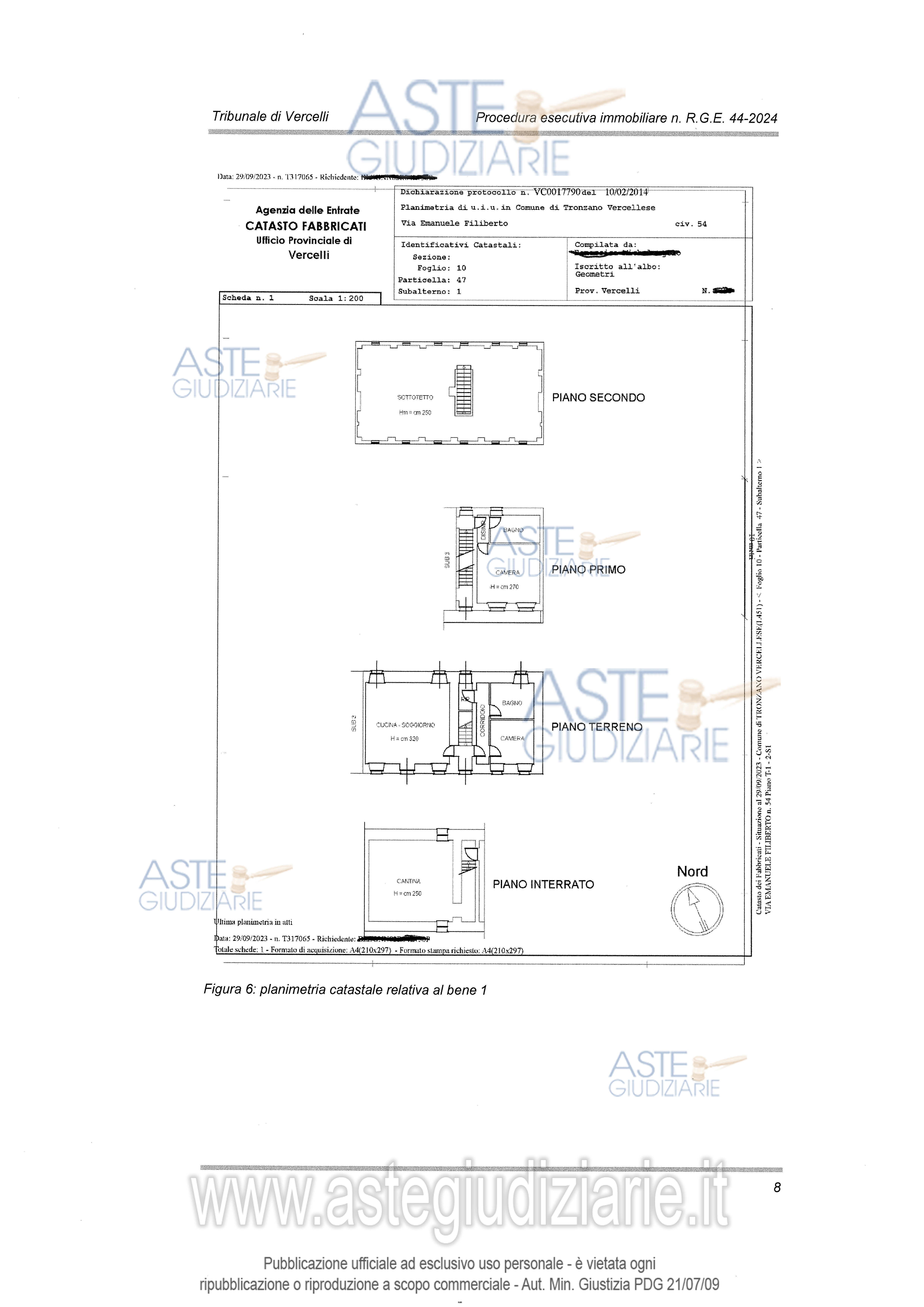 Planimetria del bene