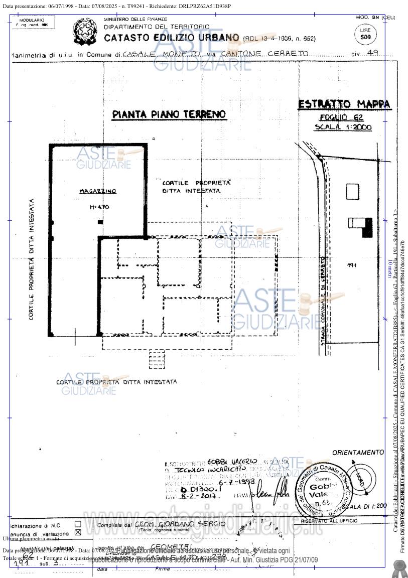 Planimetria del bene