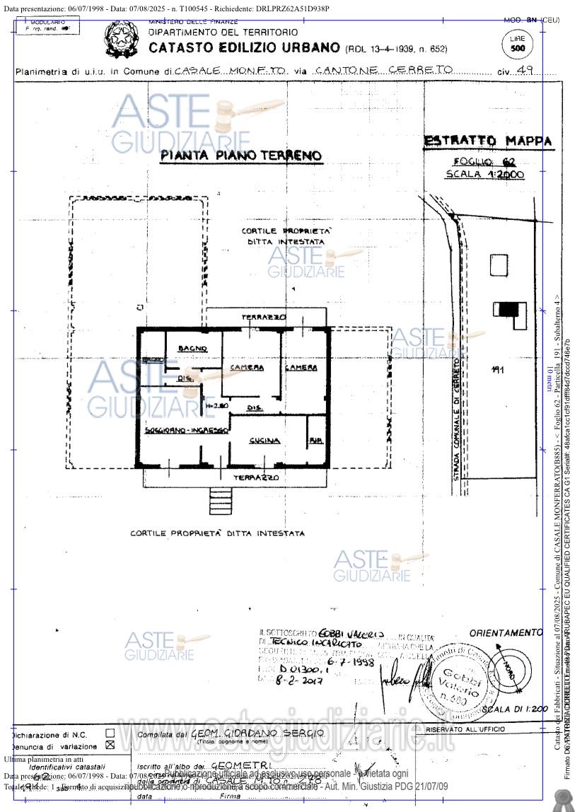 Planimetria del bene