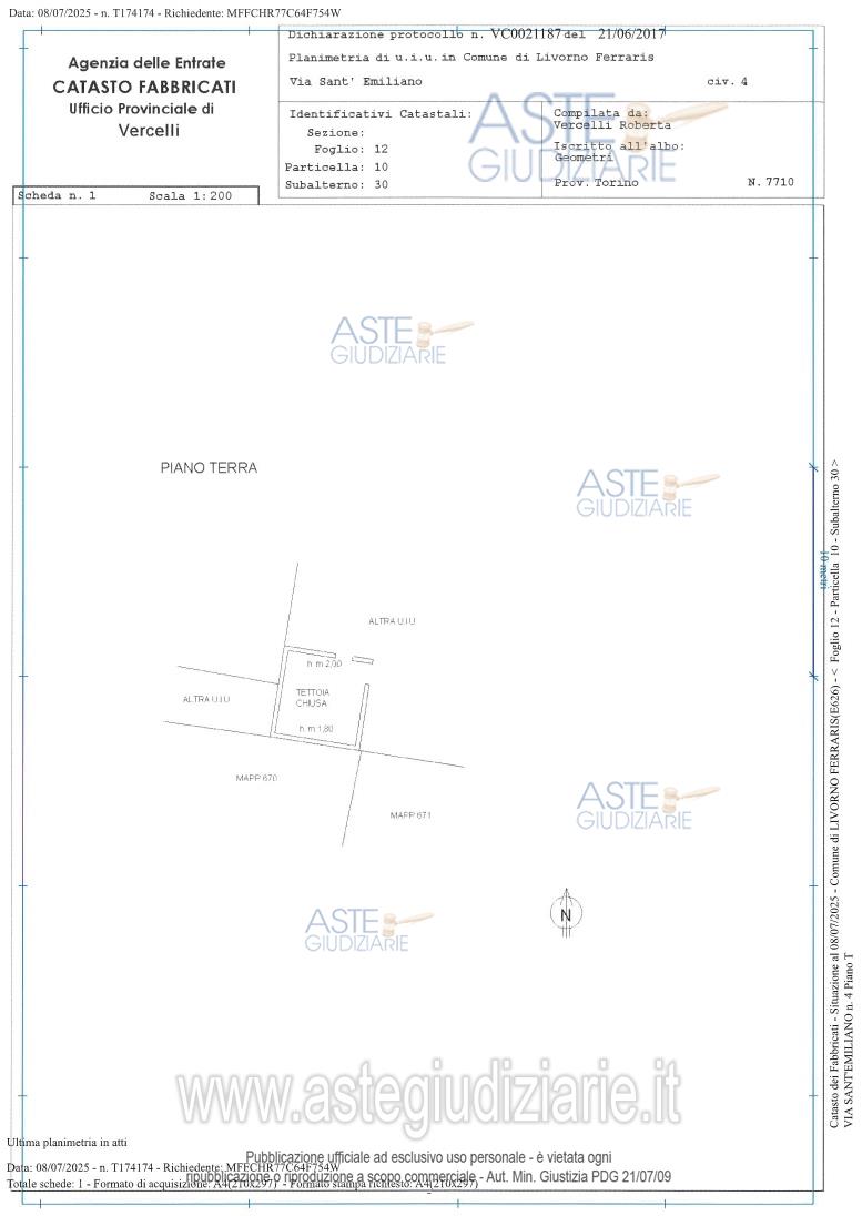 Planimetria del bene