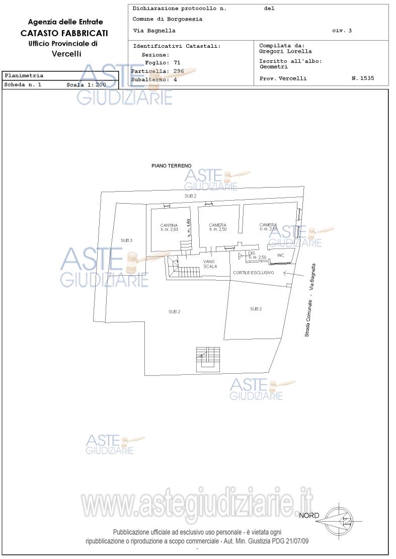 Planimetria del bene