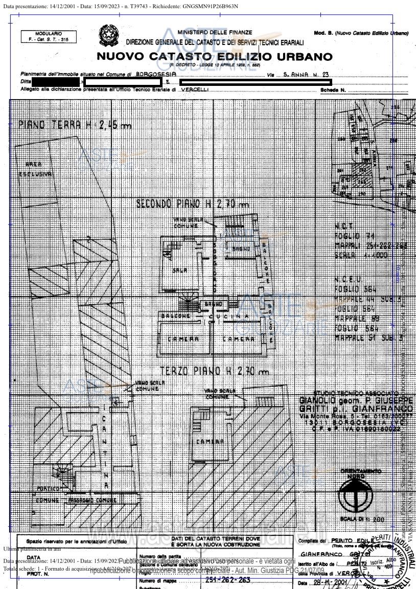 Planimetria del bene