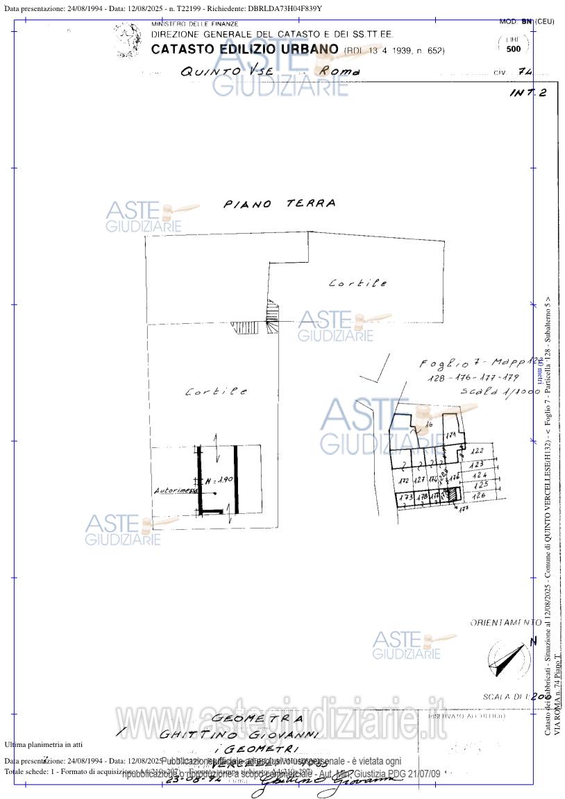 Planimetria del bene