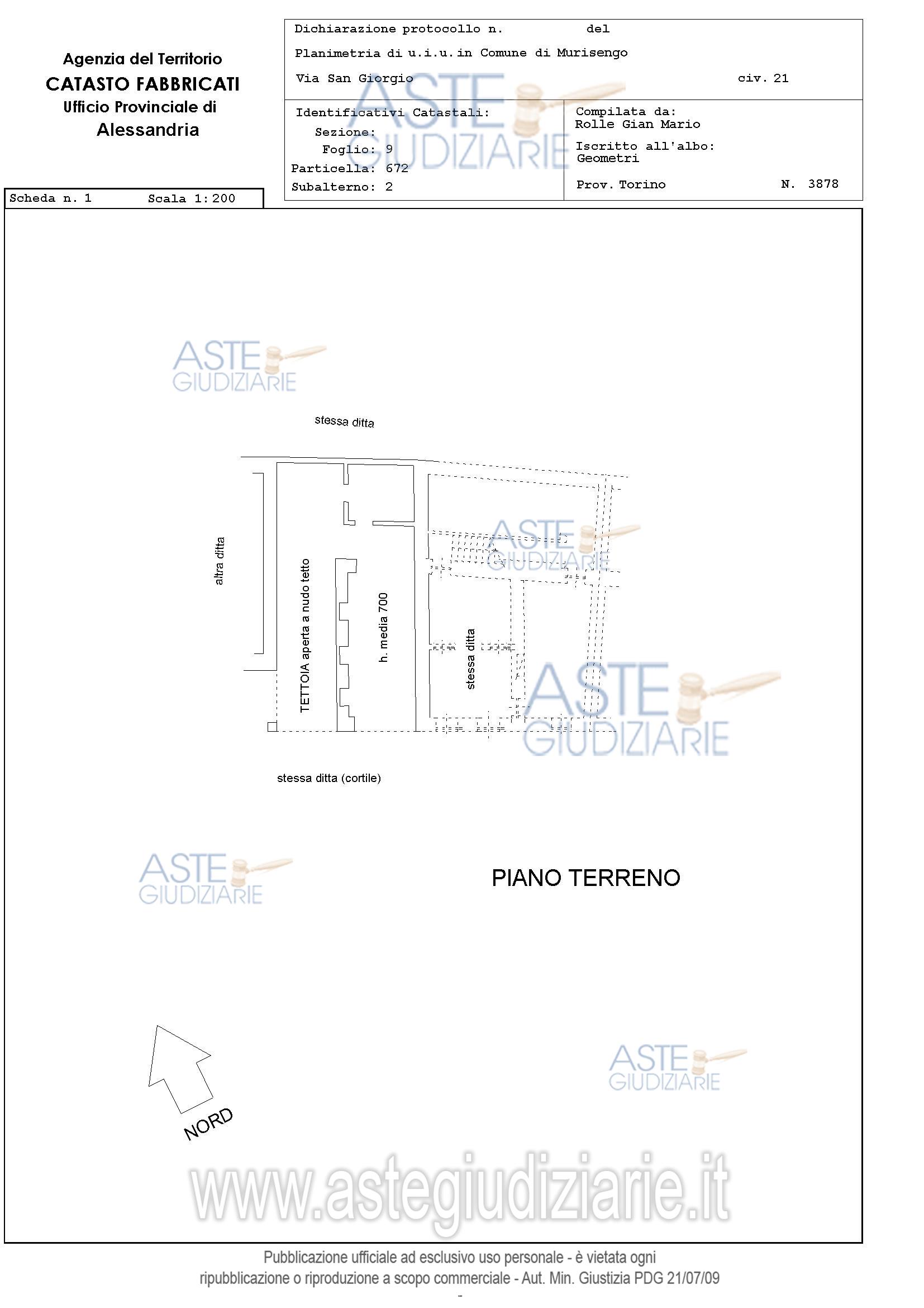 Planimetria del bene