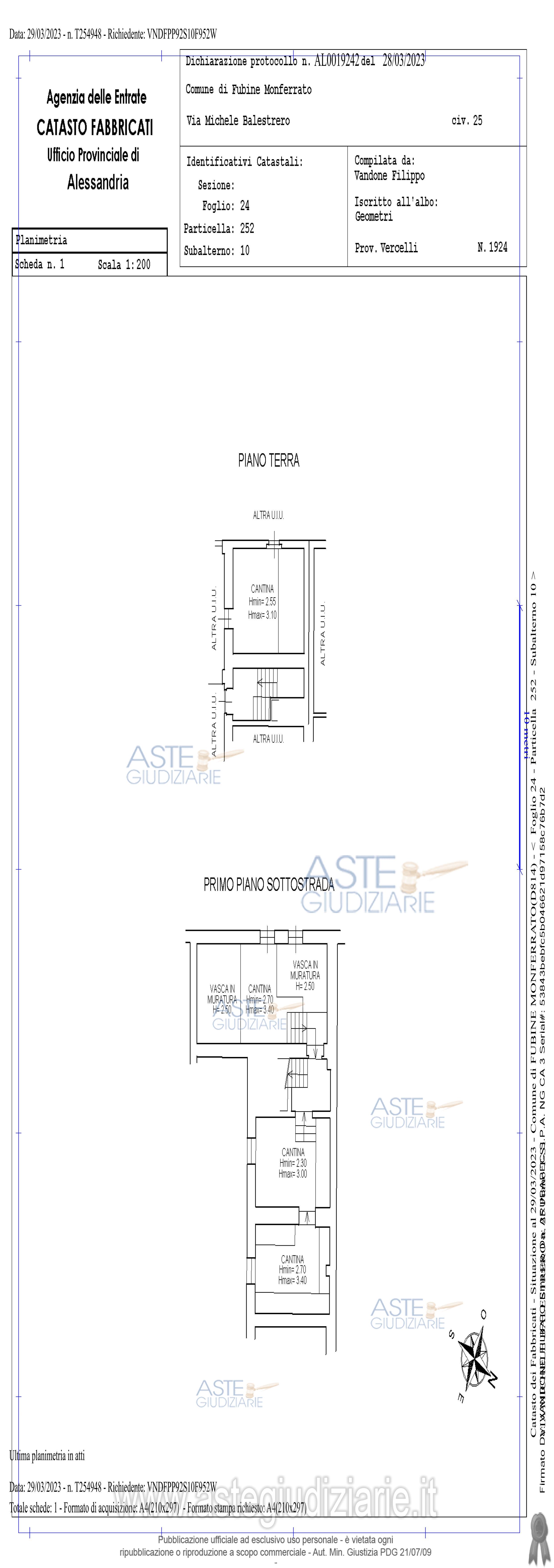 Planimetria del bene