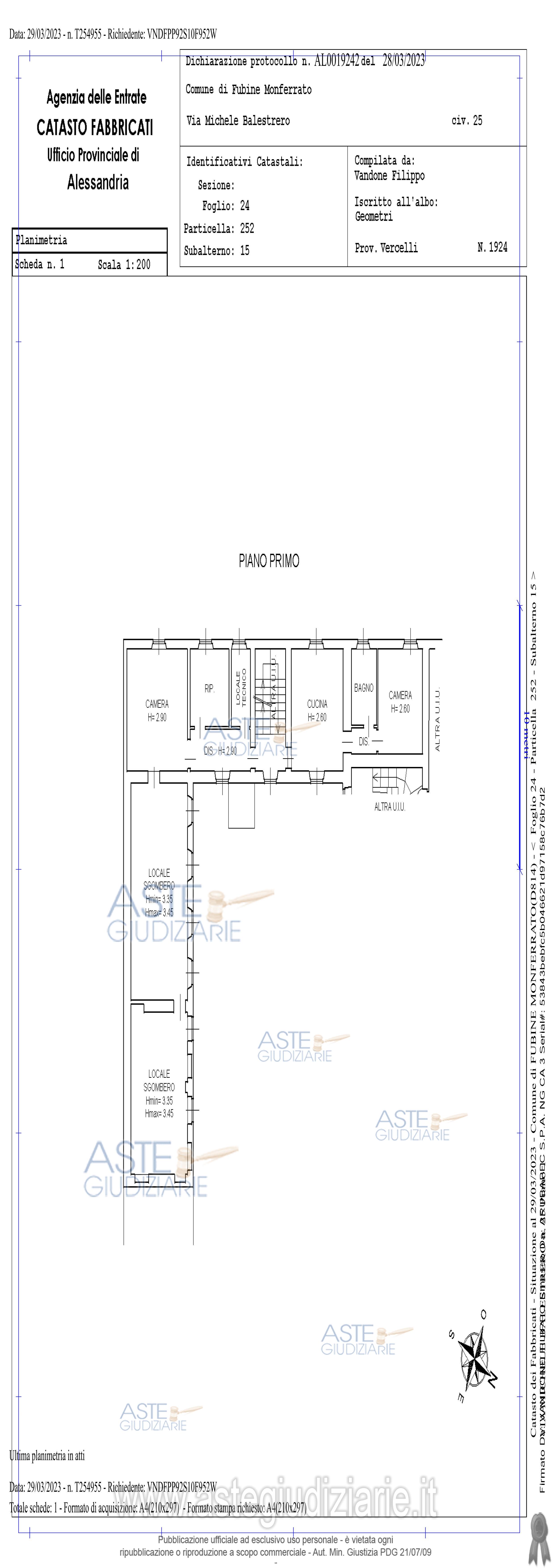 Planimetria del bene