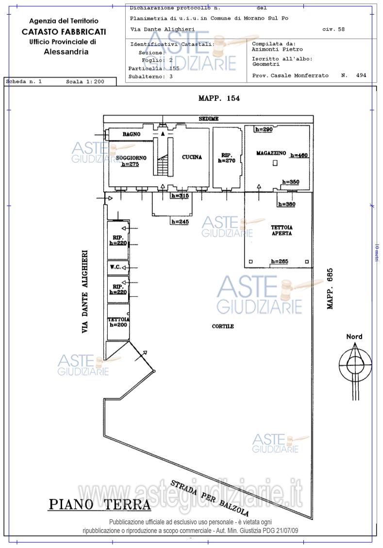 Planimetria del bene