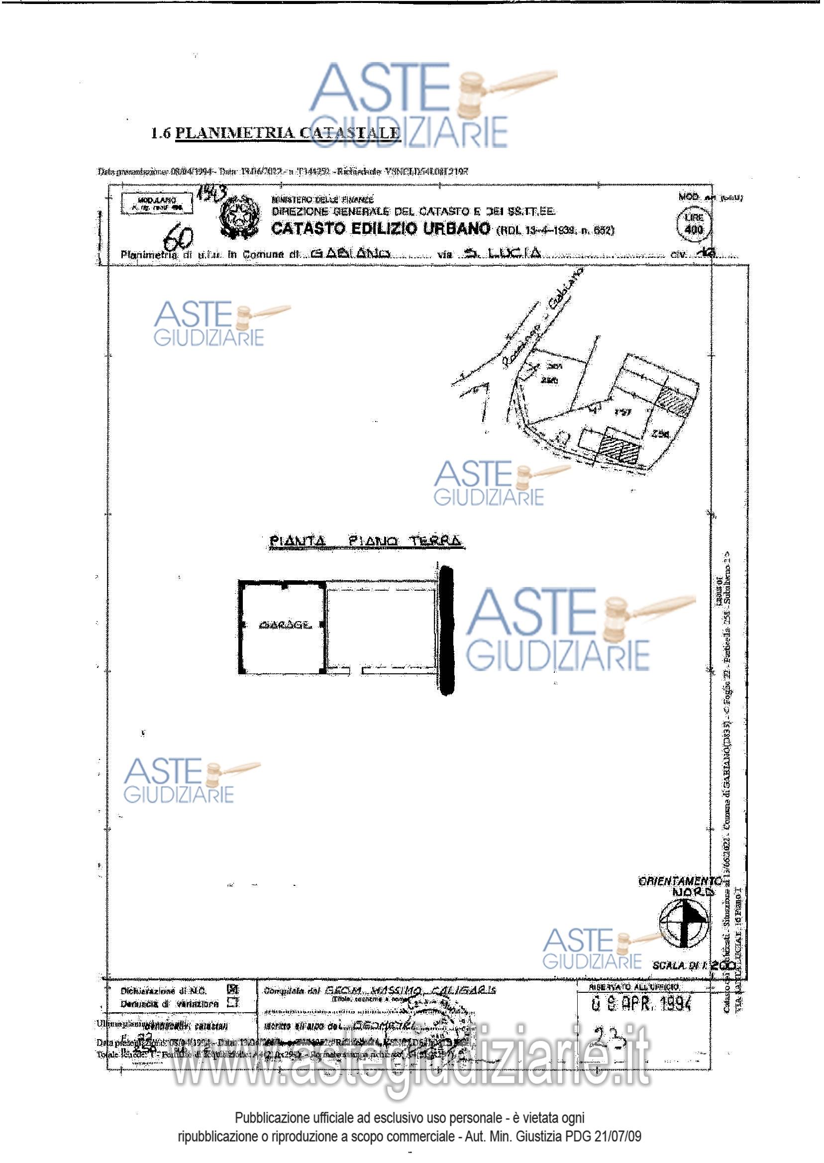 Planimetria del bene