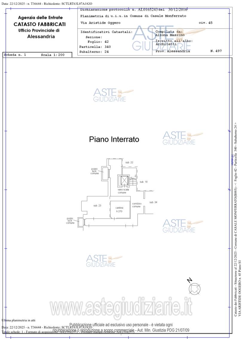 Planimetria del bene