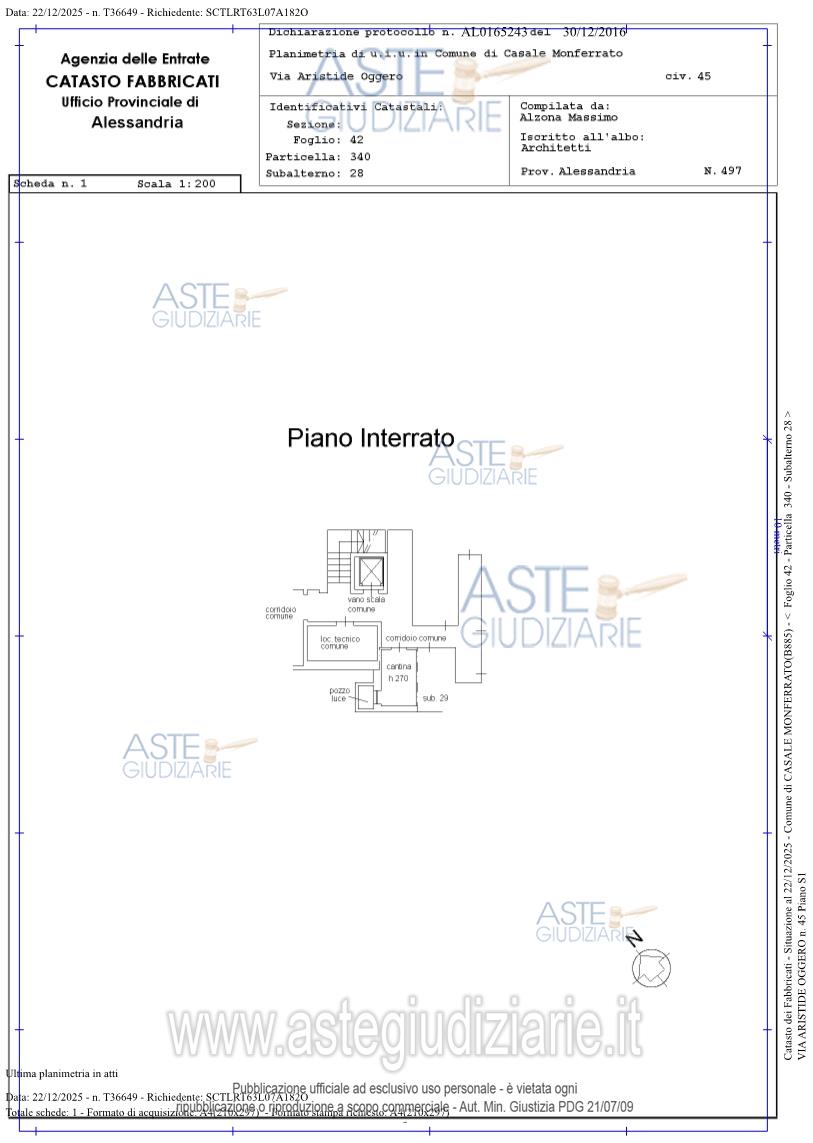 Planimetria del bene