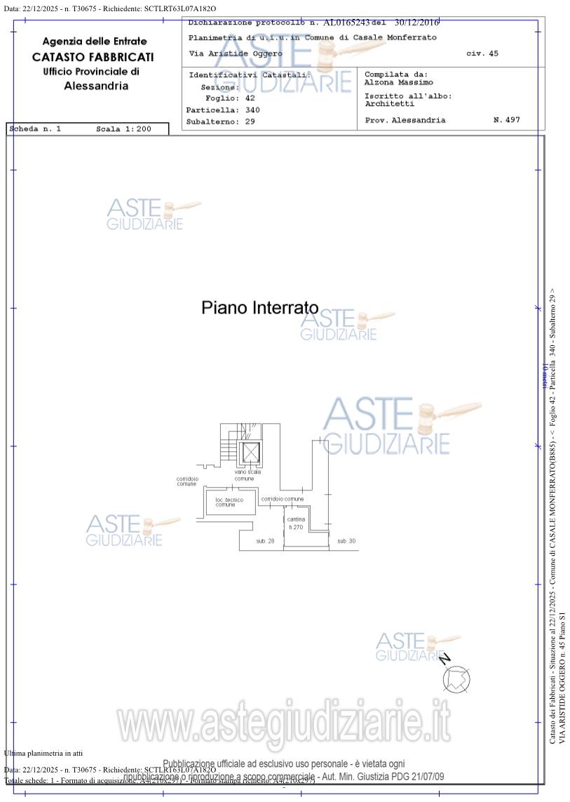 Planimetria del bene