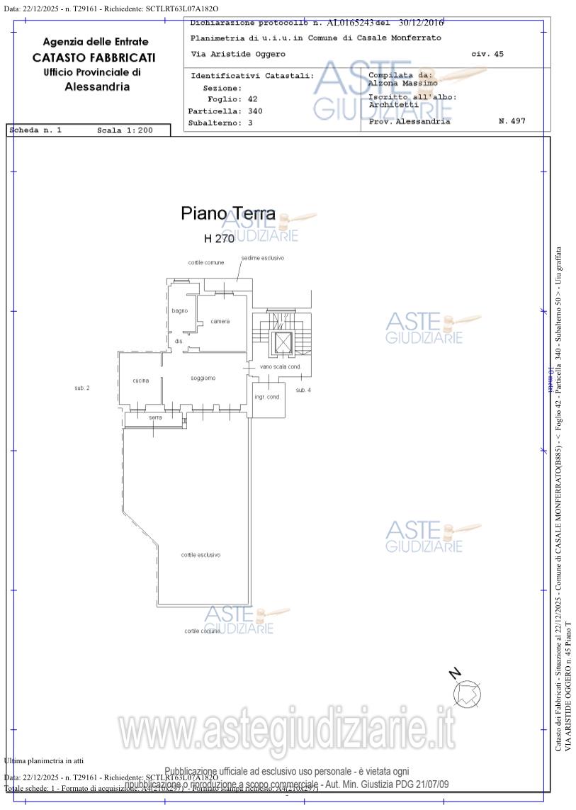 Planimetria del bene