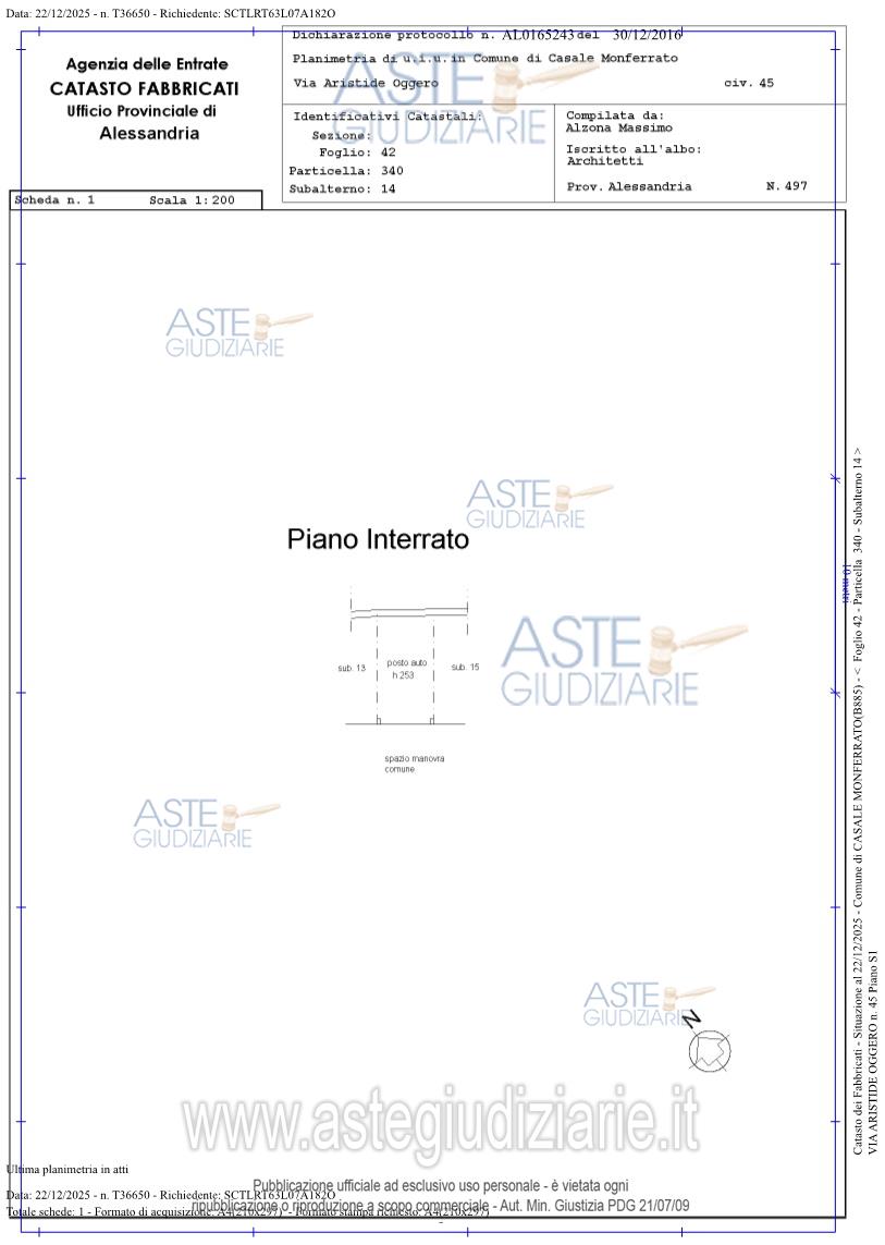 Planimetria del bene