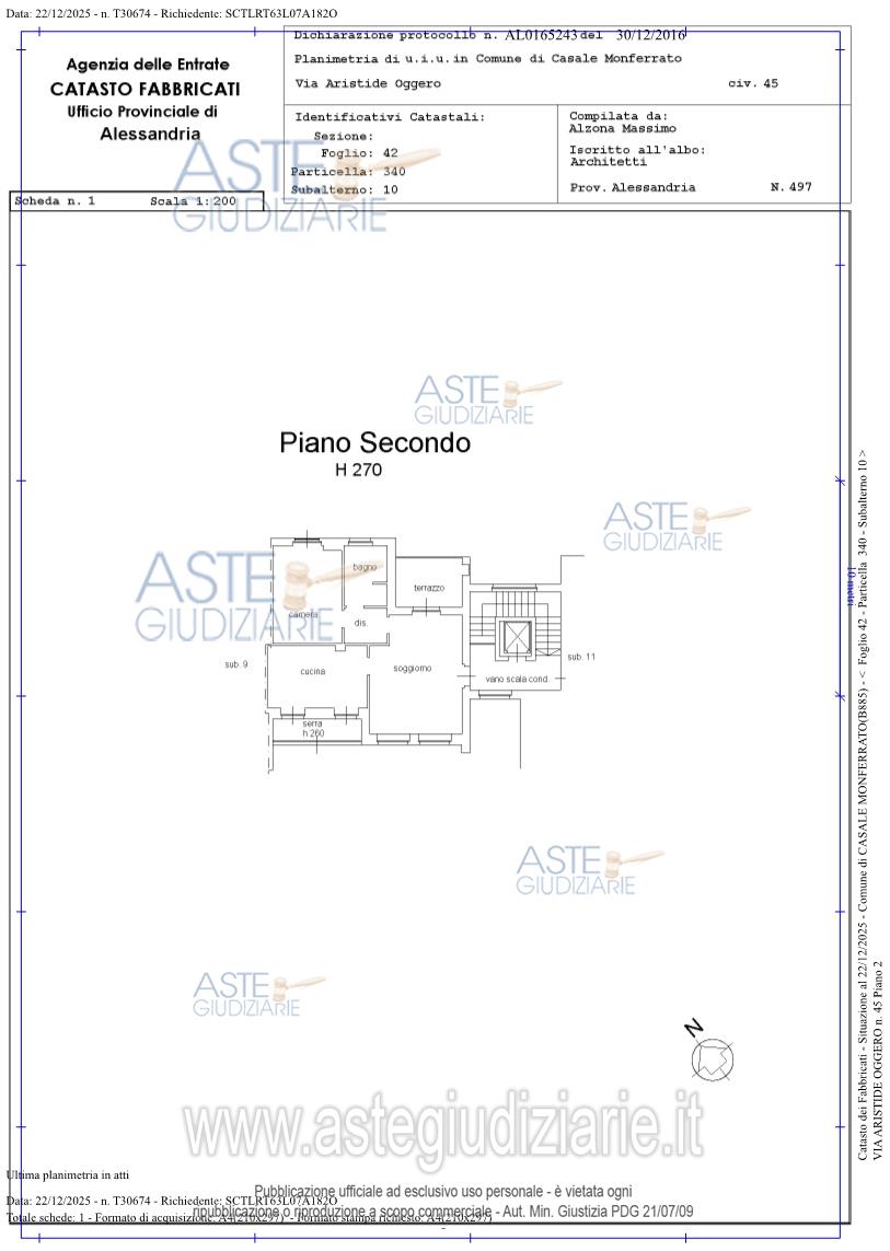 Planimetria del bene