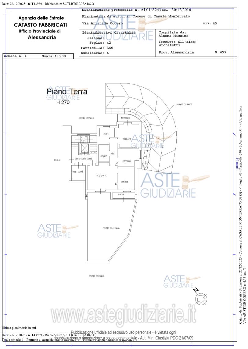 Planimetria del bene