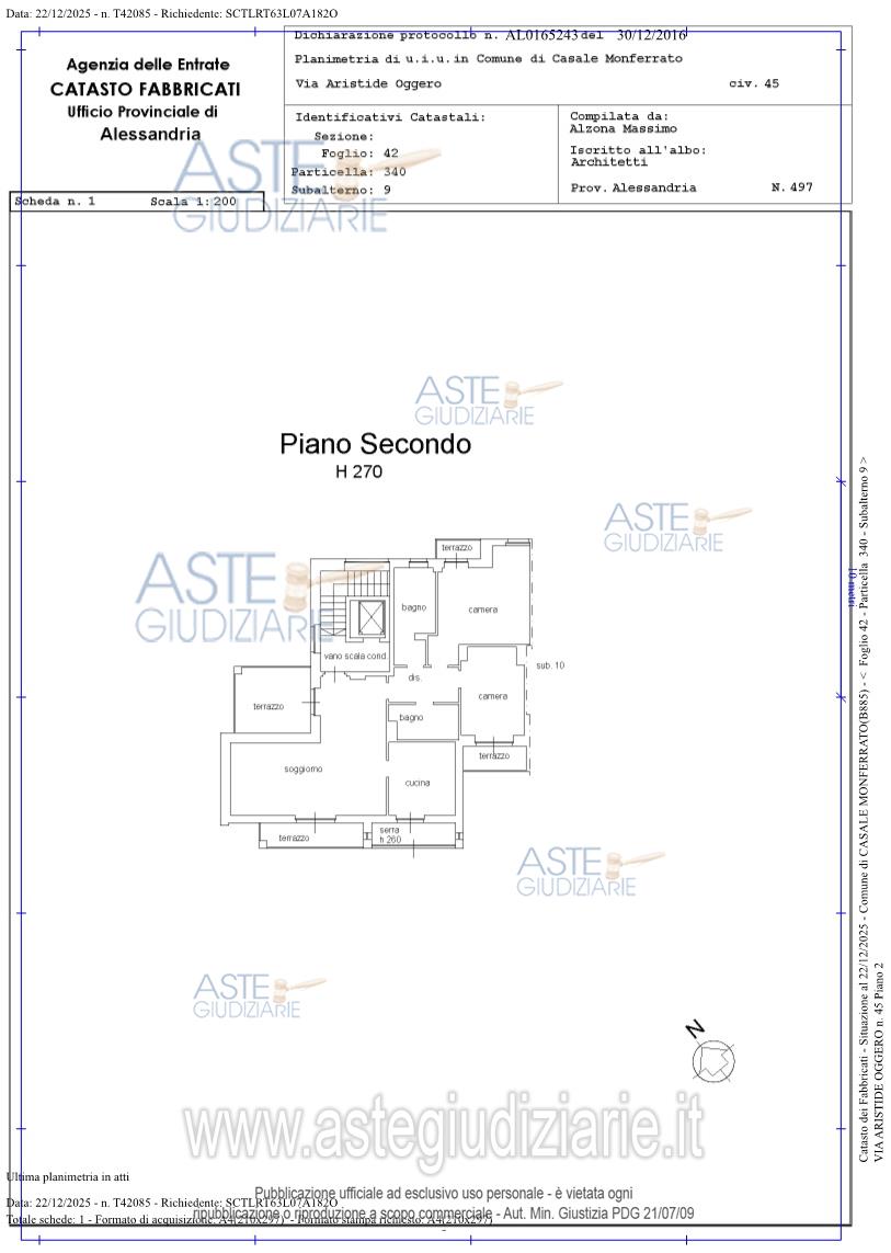 Planimetria del bene