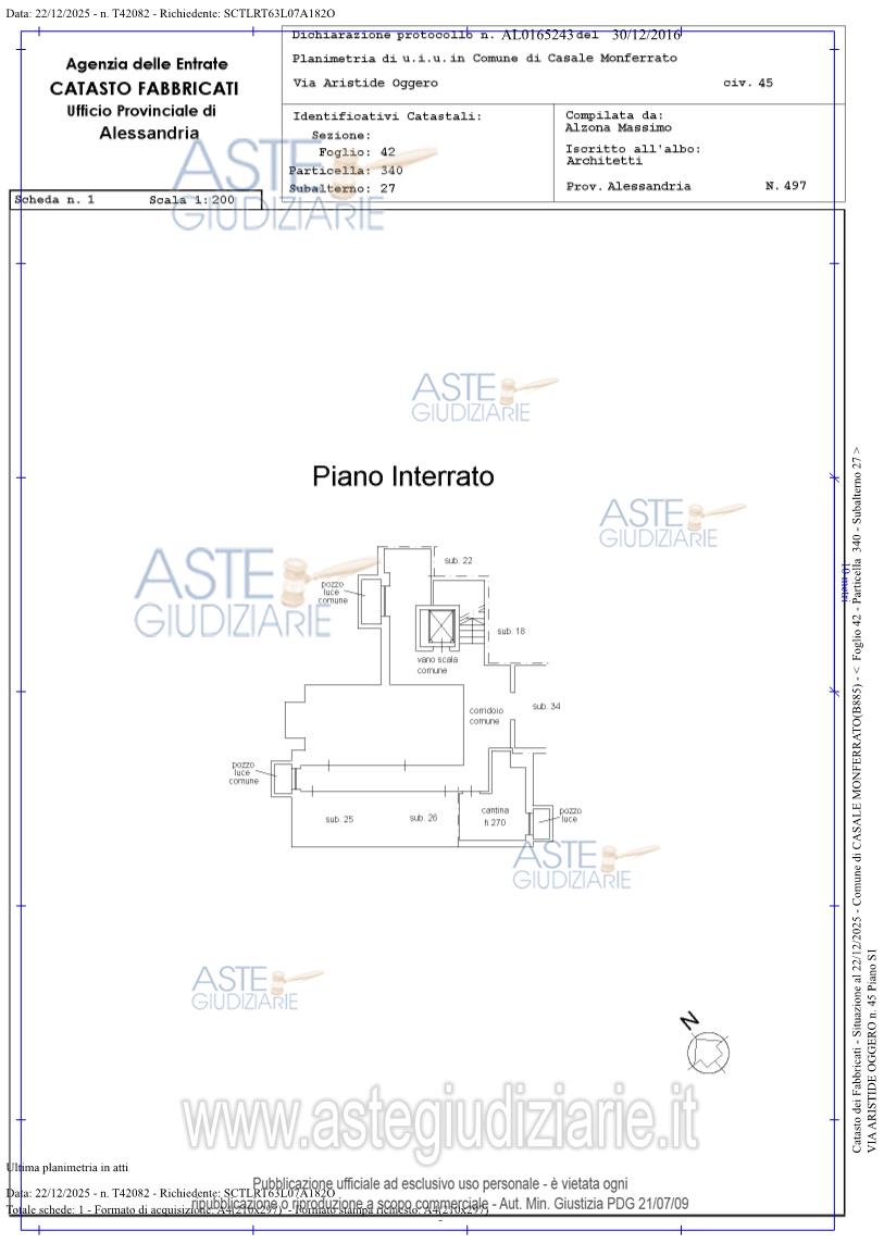 Planimetria del bene
