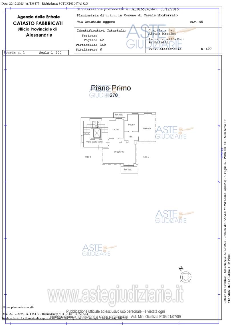 Planimetria del bene
