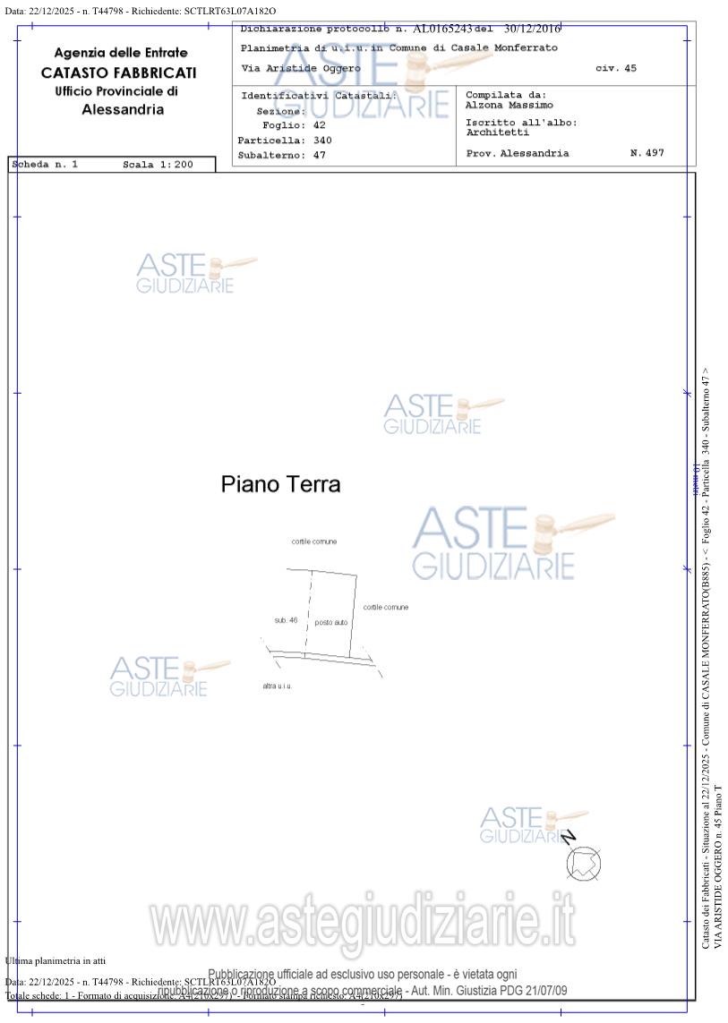 Planimetria del bene