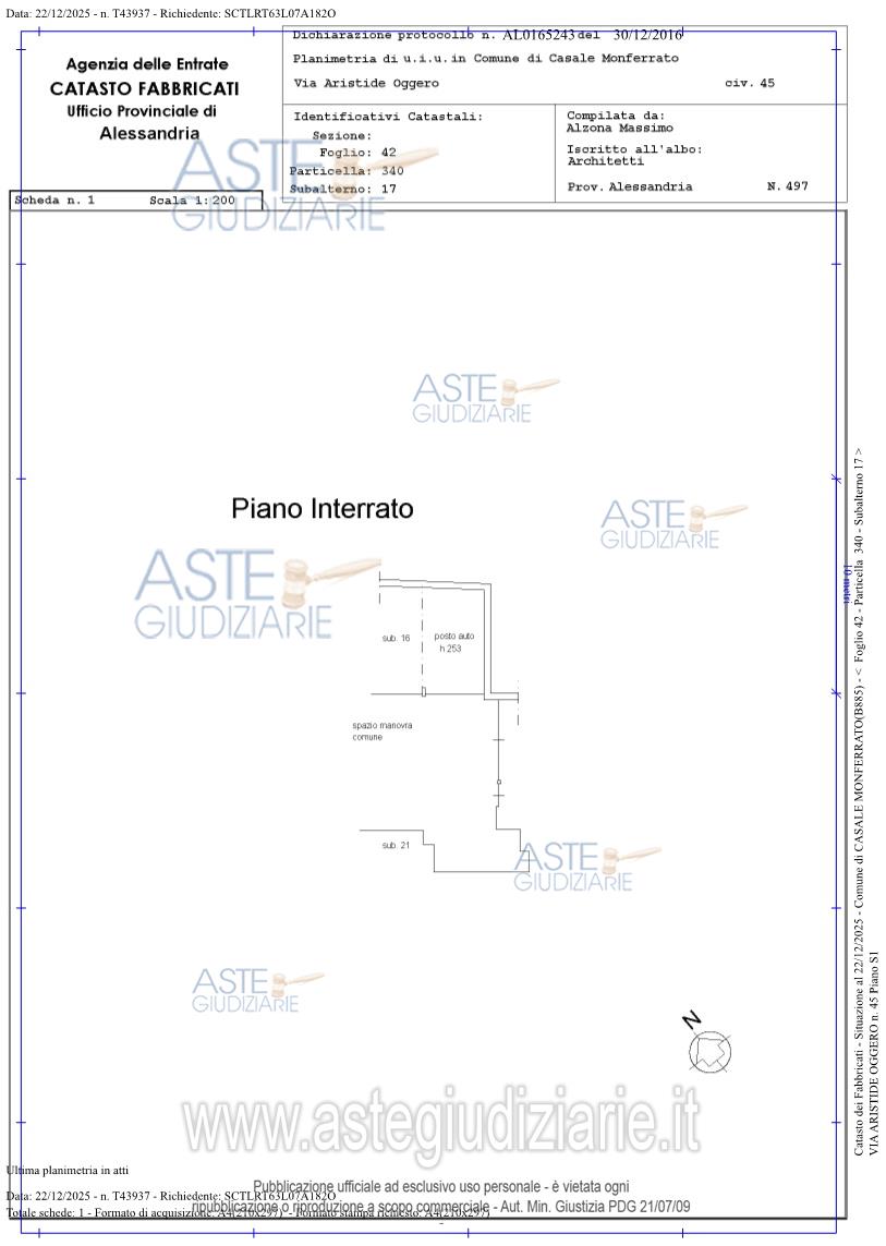 Planimetria del bene