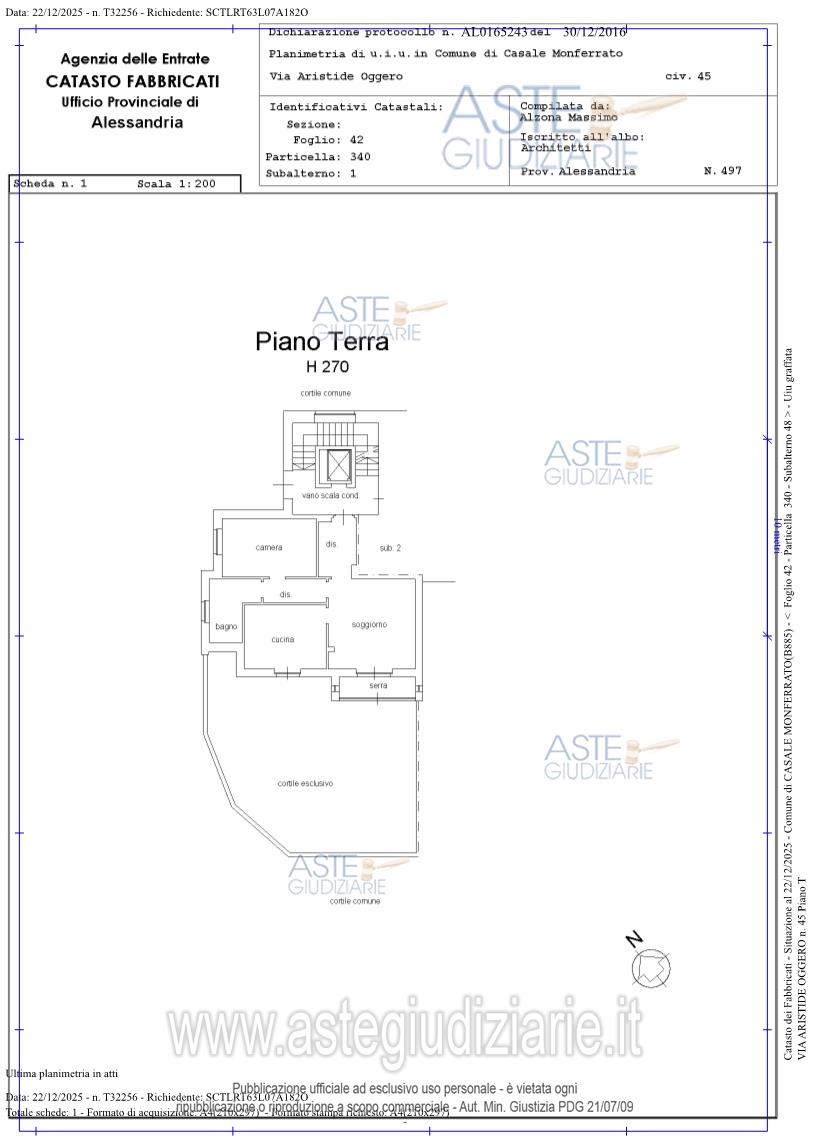 Planimetria del bene