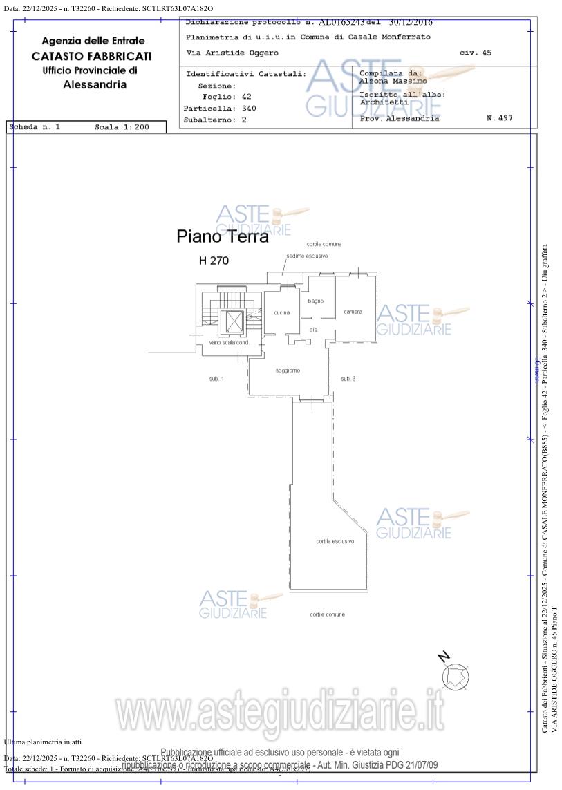 Planimetria del bene