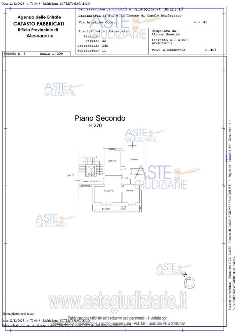 Planimetria del bene