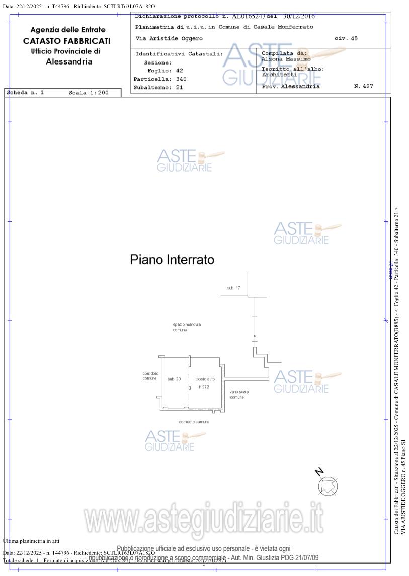 Planimetria del bene