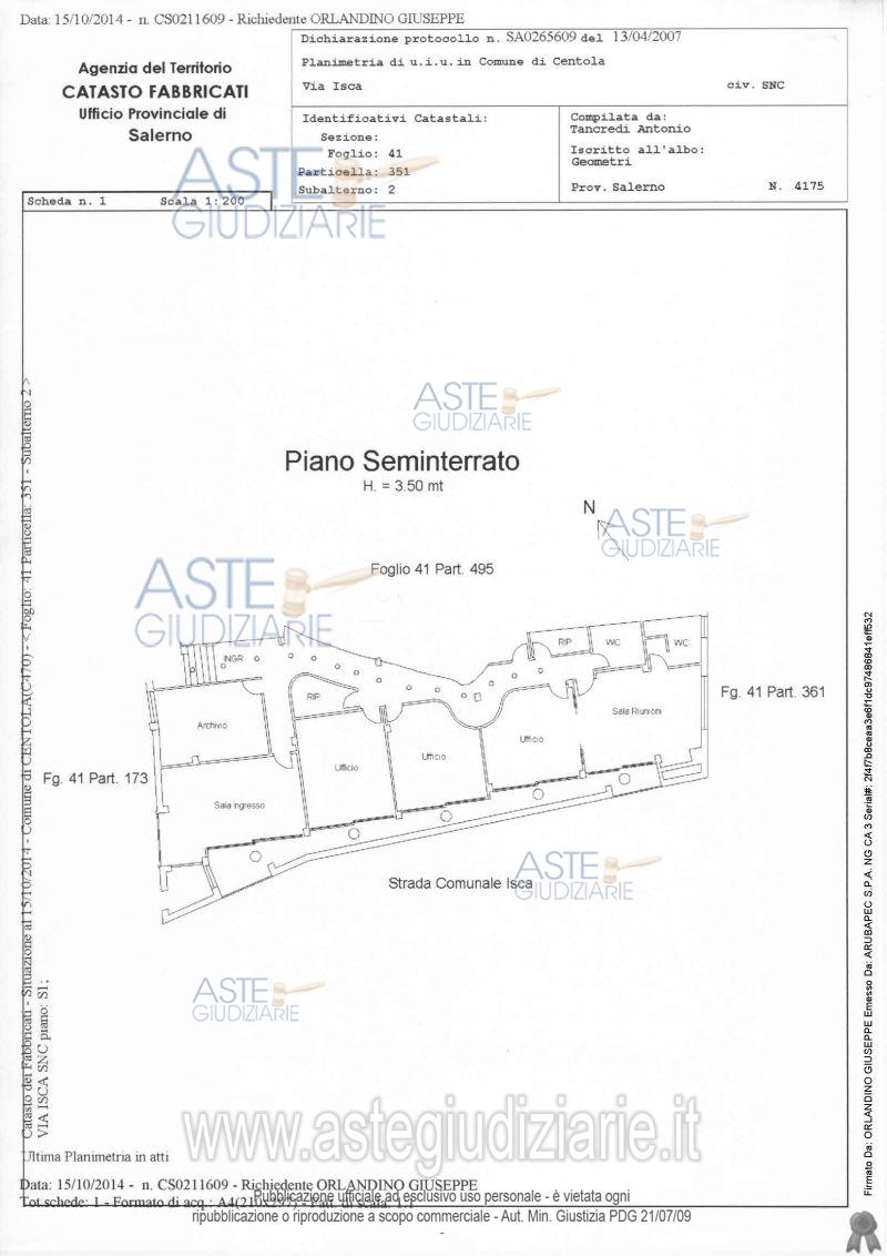 Planimetria del bene