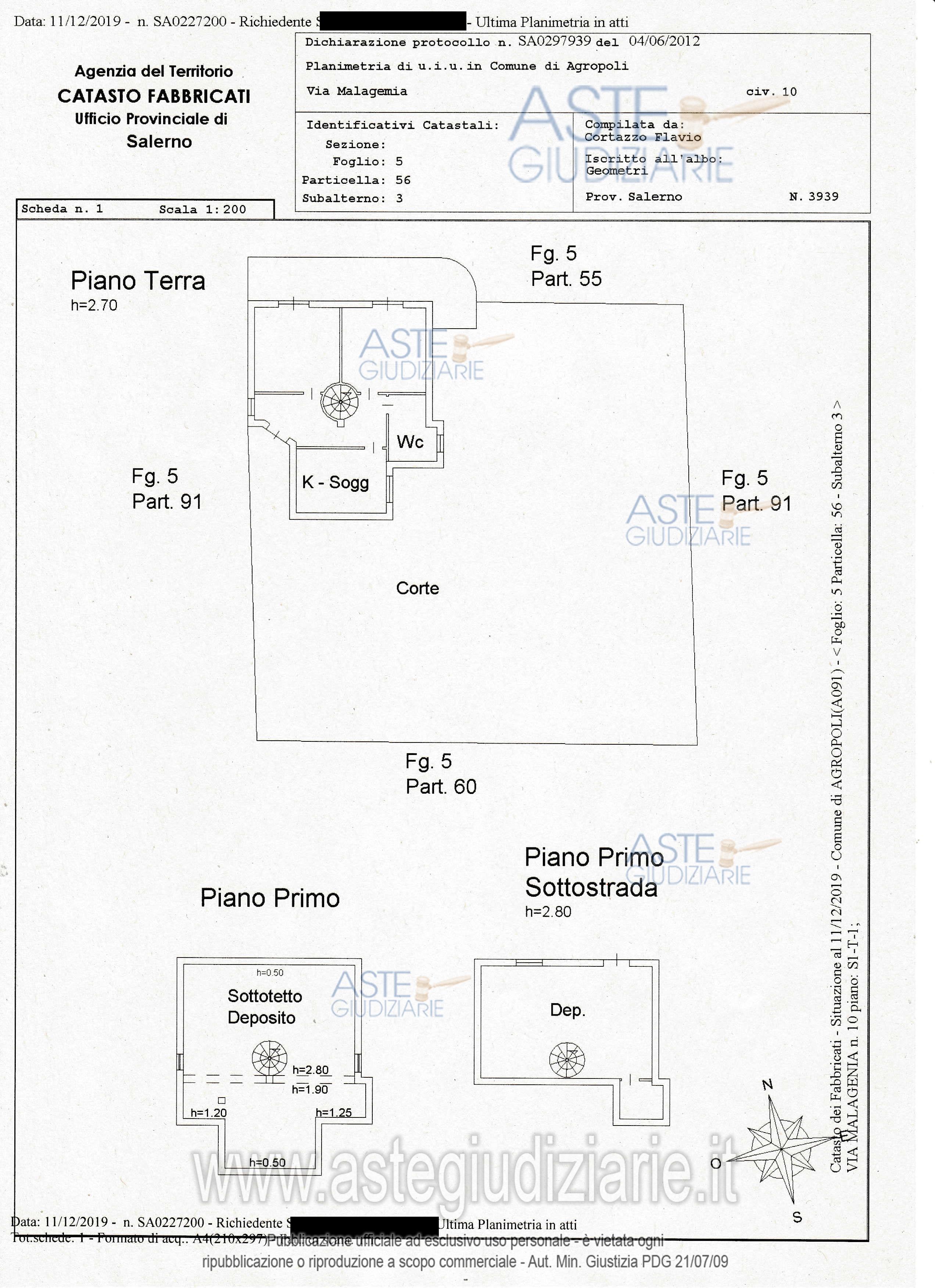 Planimetria del bene