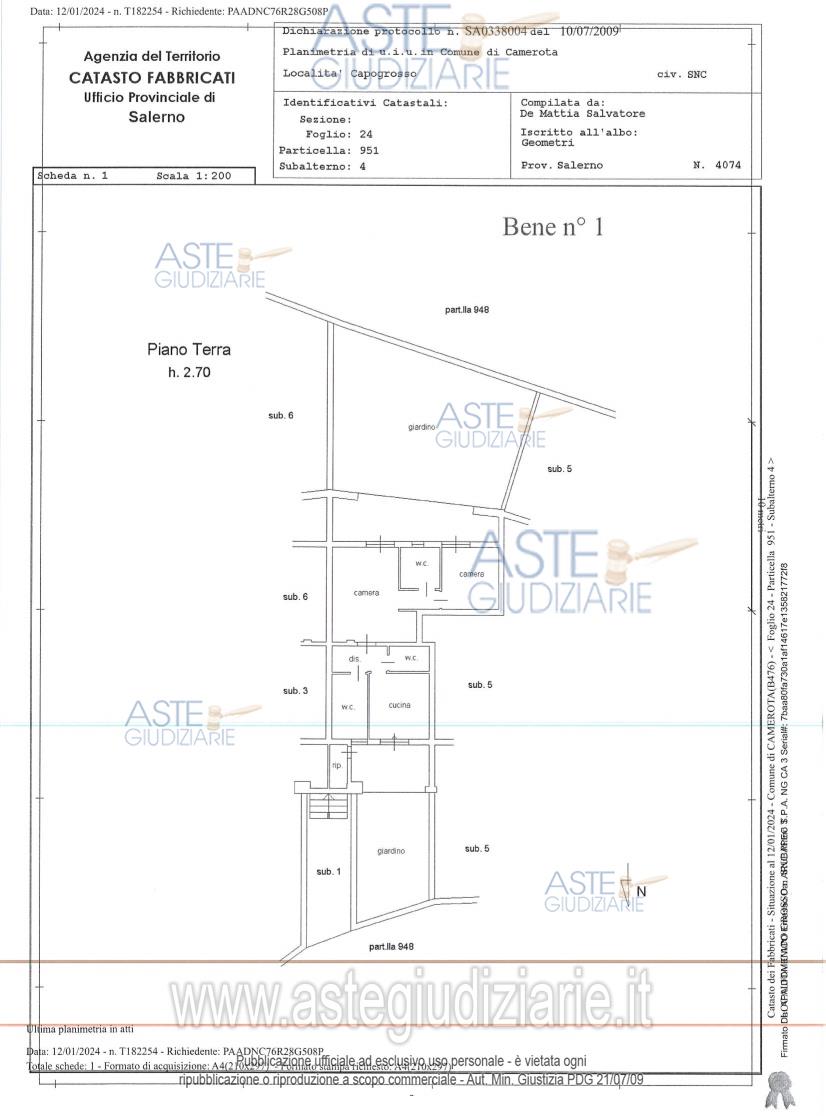 Planimetria del bene