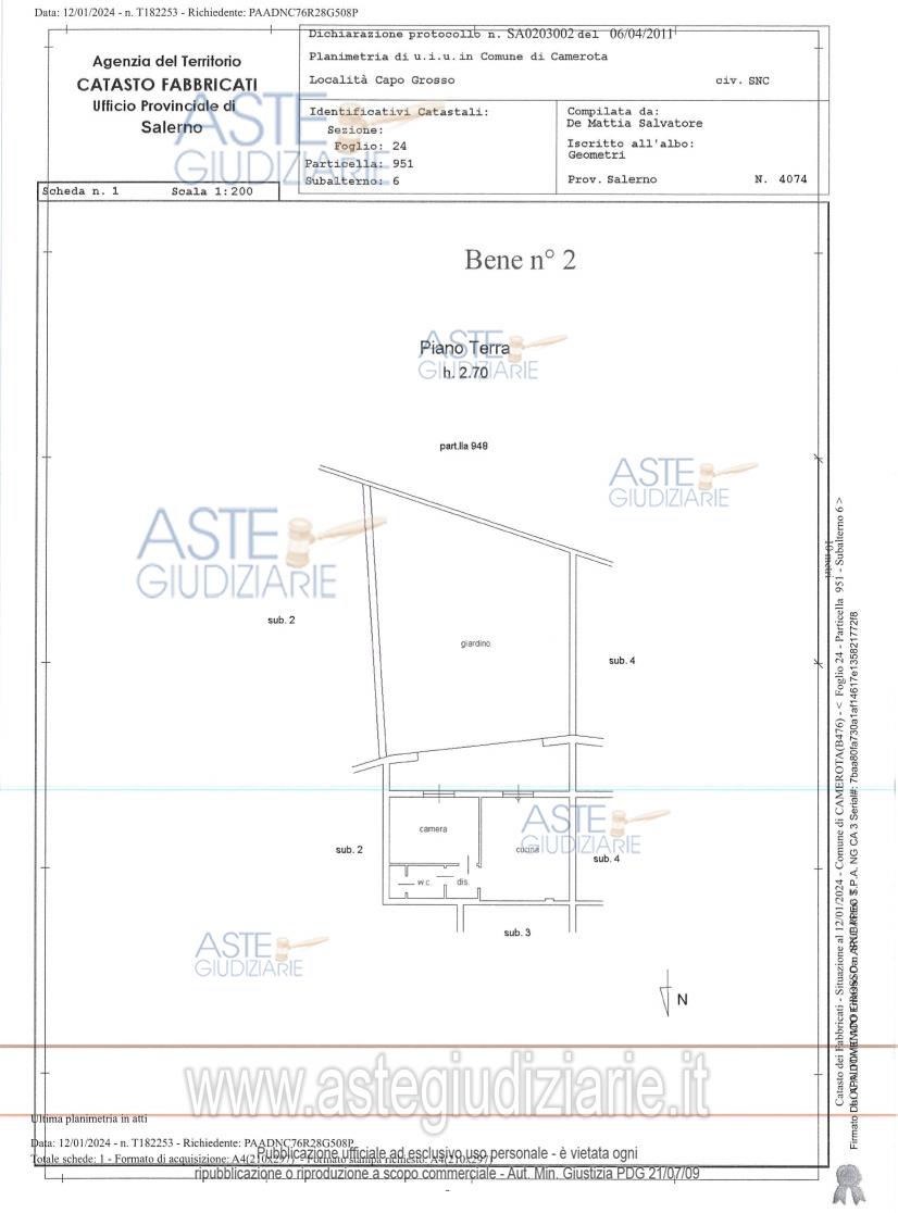 Planimetria del bene