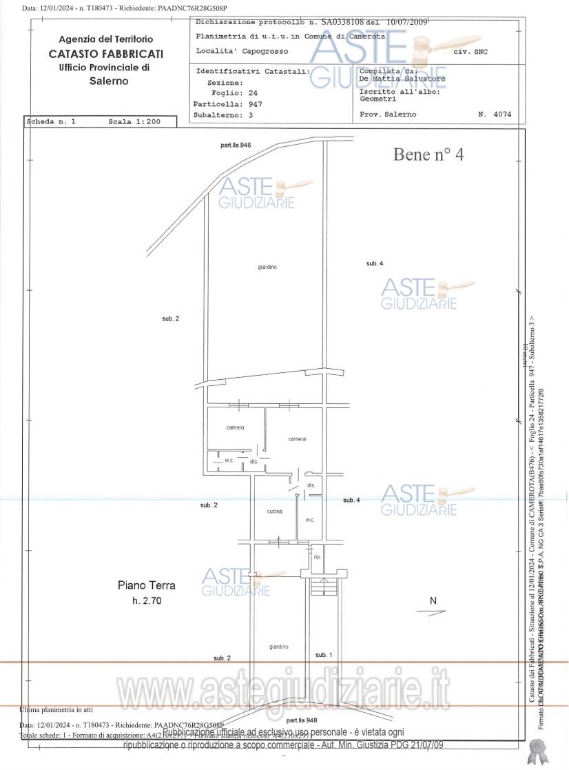 Planimetria del bene