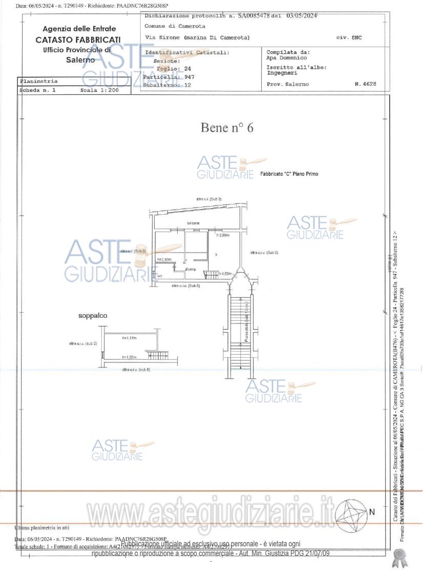 Planimetria del bene