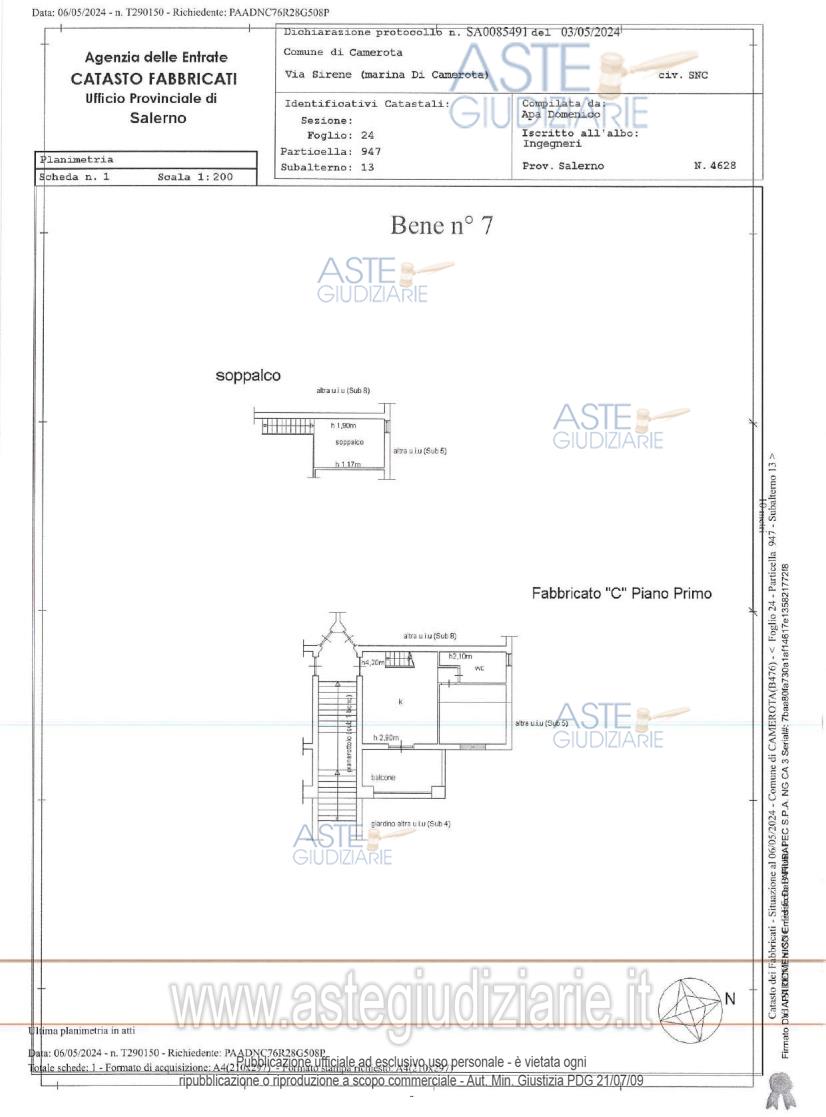 Planimetria del bene