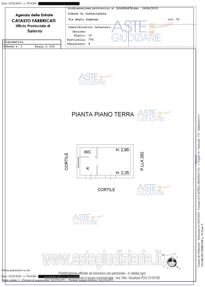 Planimetria del bene